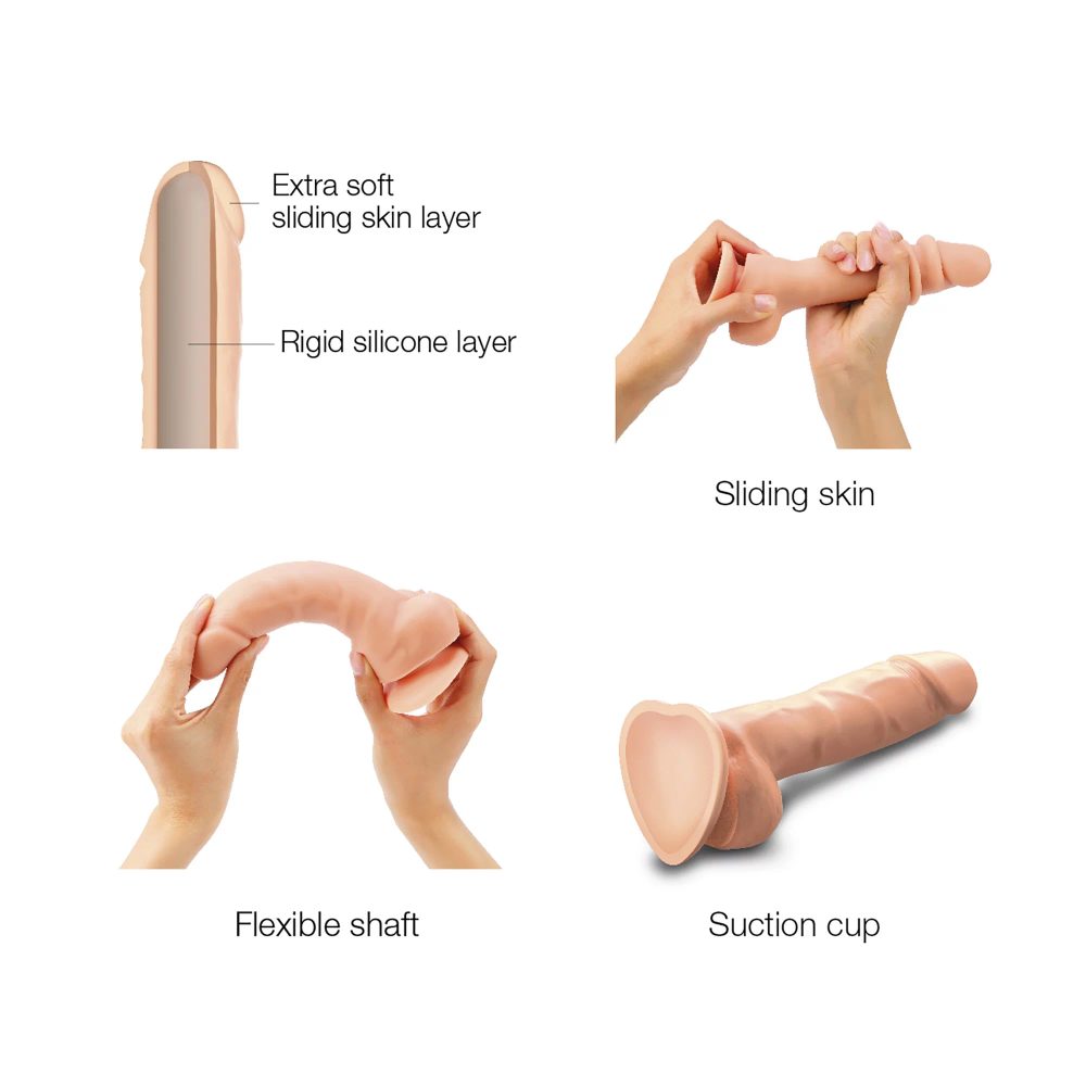 StrapOnMe Sliding Skin Realistic Dildo Size L Nude - Obrázek 4