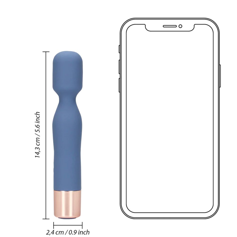 Loveline Mini Wand Vibrator - Blue Horizon (obrázek 3)