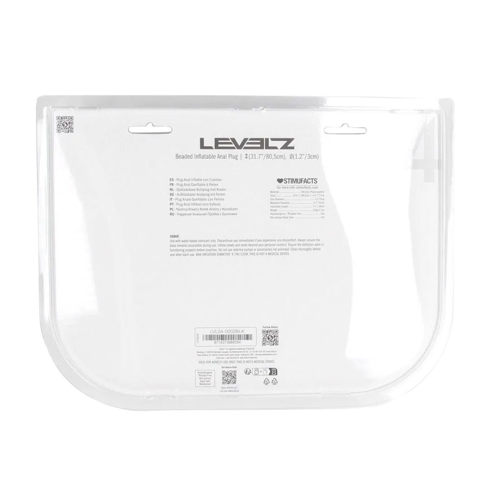 LEVELZ Beaded Inflatable Silicone Anal Plug Black - Obrázek 6