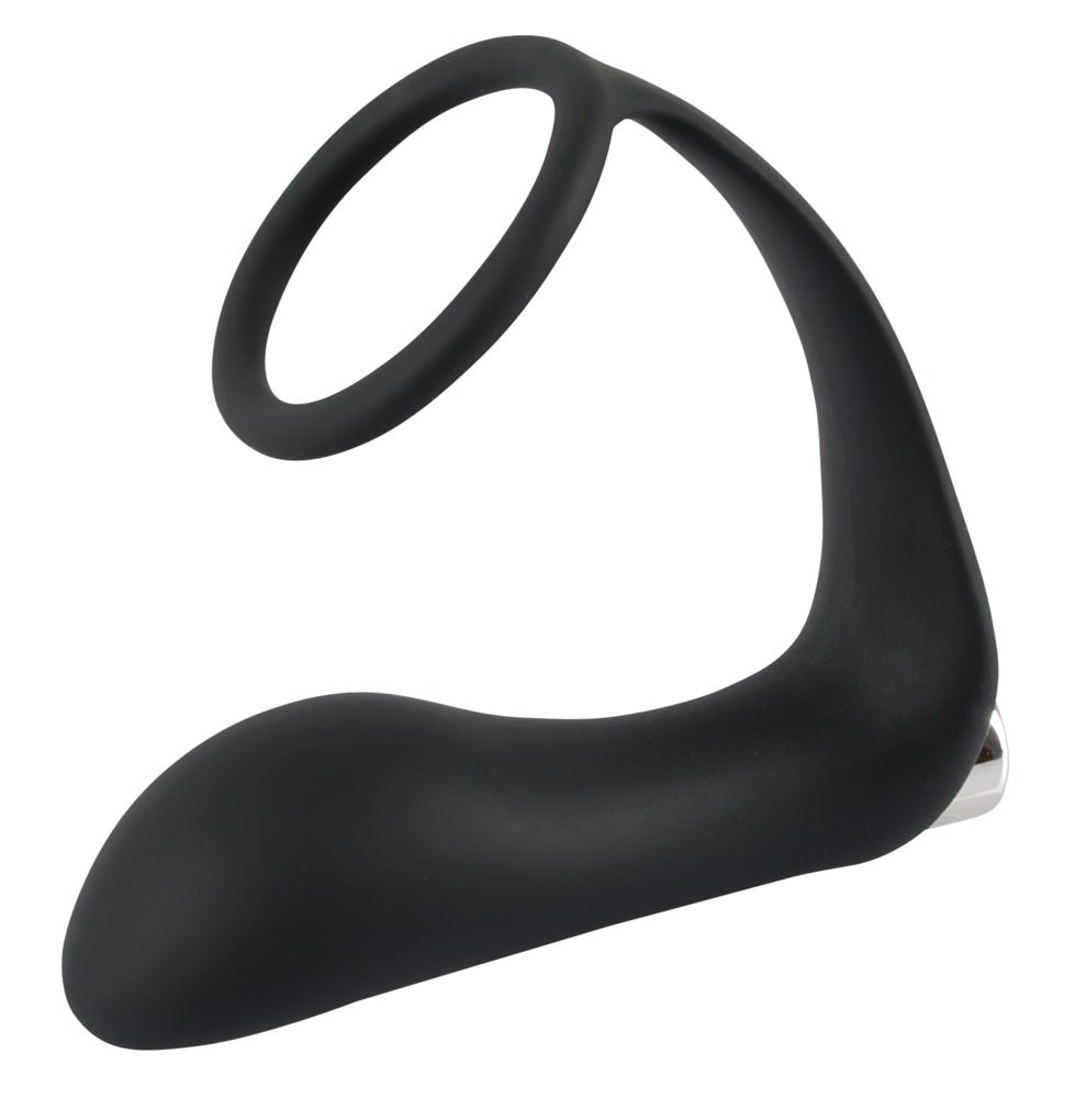 Black Velvets anální vibrátor s kroužkem na penis černý (obrázek 3)