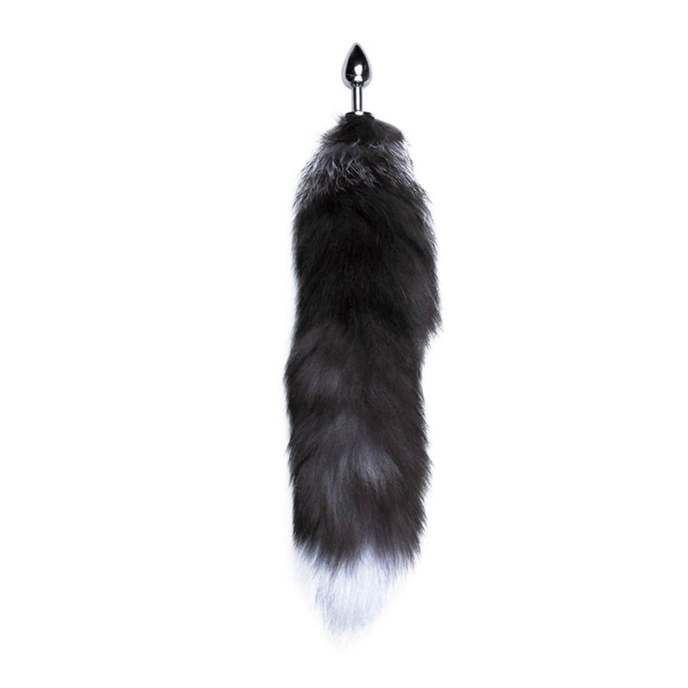 Alive Black and White Fox Tail Anal Pleasure S - Obrázek 4