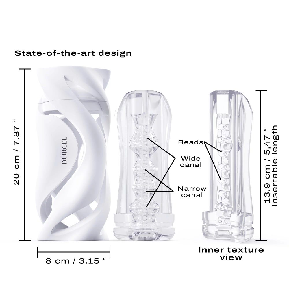 Dorcel Deep Blow Masturbator with Sleeve White (obrázek 6)