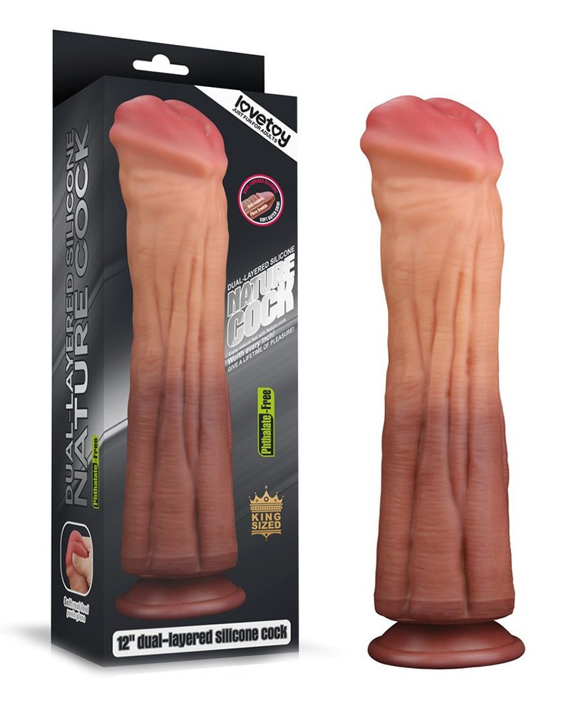 LoveToy 12" Dual Layered Platinum Silicone Cock - Obrázek 6