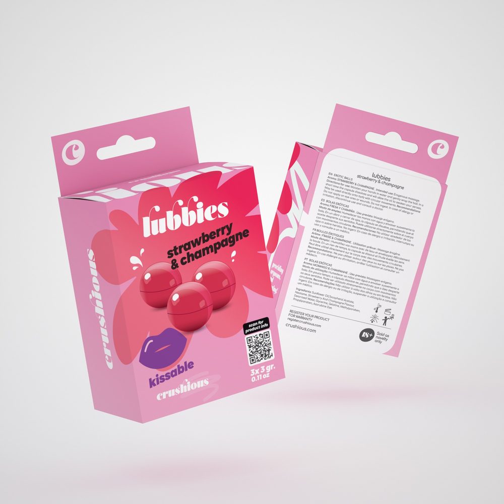 Crushious Lubbies Kissable Oil Balls Strawberry & Champagne (obrázek 5)