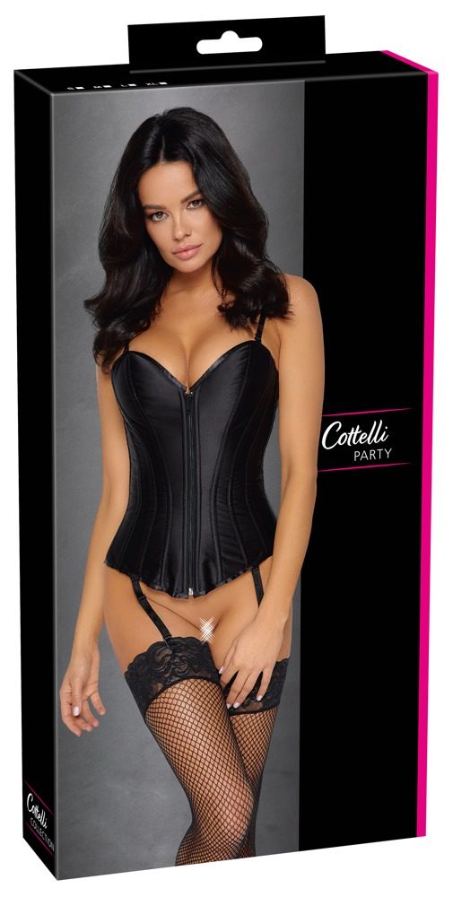 Cottelli Matt Satin Corset 2611465 Black - Obrázek 7