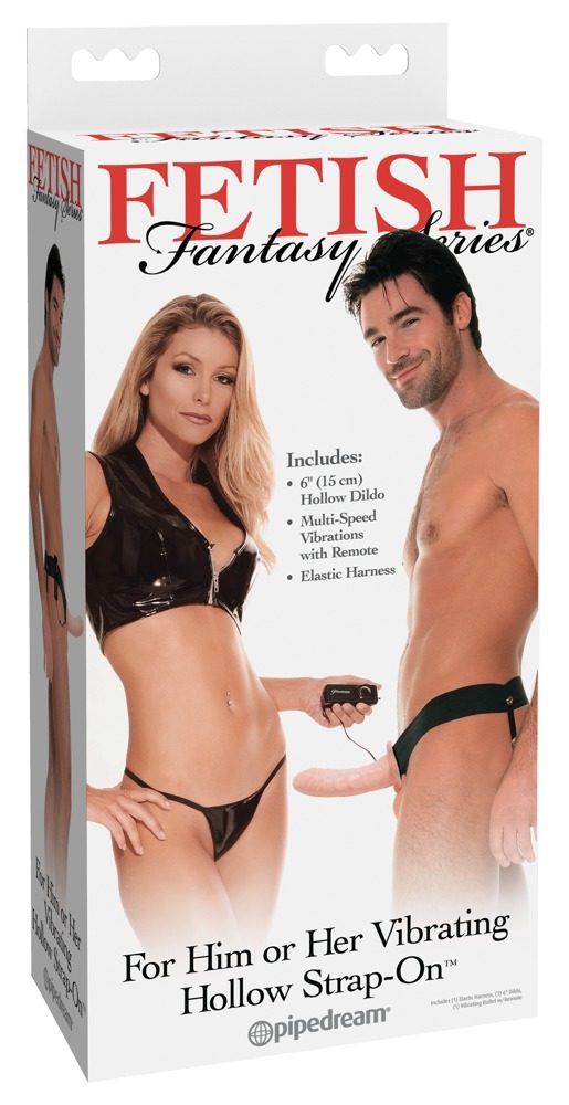 Fetish Fantasy For Him or Her Vibrating Hollow Strap On - Obrázek 3