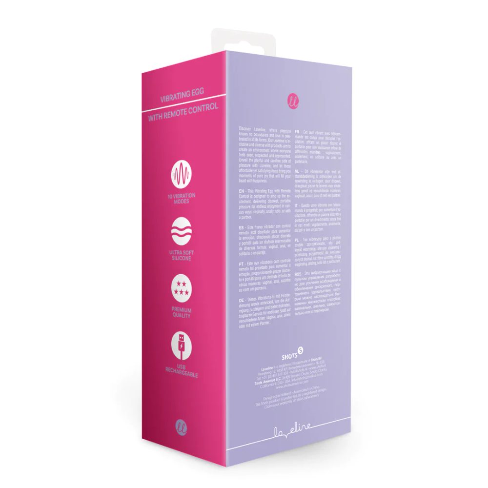 Loveline Vibrating Egg with Remote Control - Violet Harmony (obrázek 10)