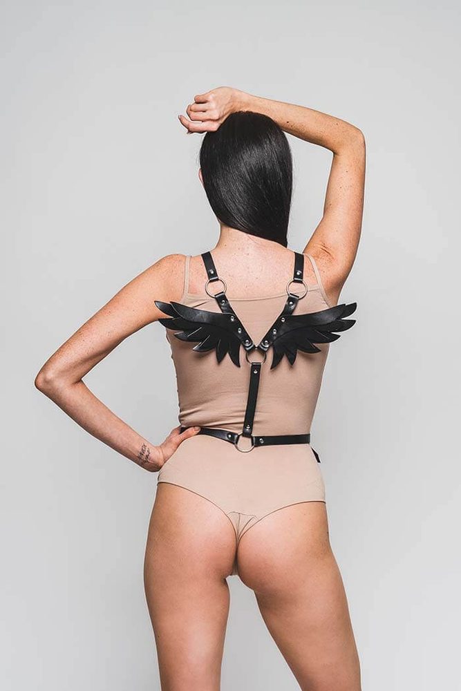 Subcret Křídla na lopatky z kvalitní černé kůže