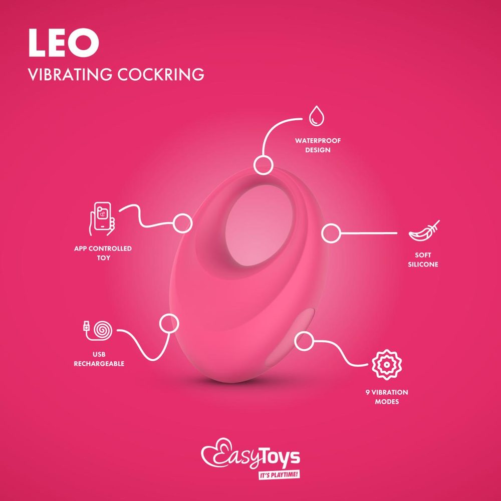 EasyConnect Vibrating Cockring Leo App-Controlled Pink (obrázek 15)
