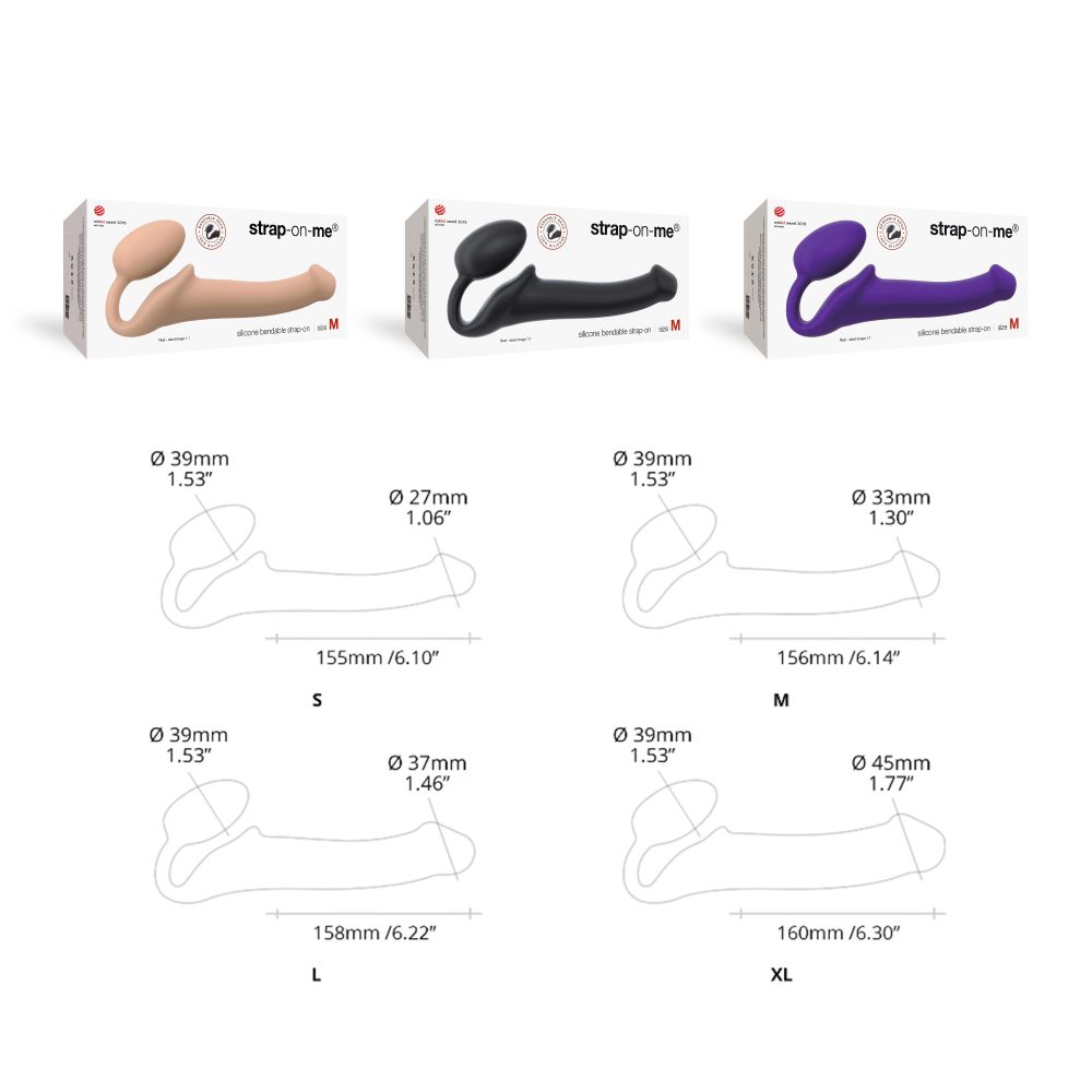 Strap-on-me Semi-Realistic Bendable Strap-On Purple M - Obrázek 5