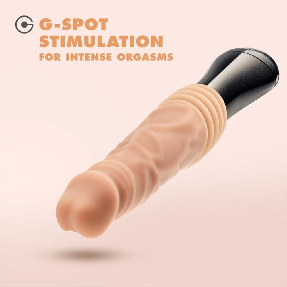 Dr. Skin Silicone Dr. Knight Thrusting Gyrating Vibrating Dildo Beige - Obrázek 5