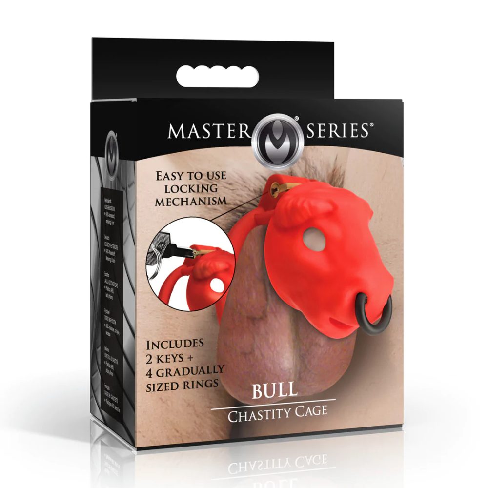 Bull System Chastity Cage Red XL (obrázek 3)