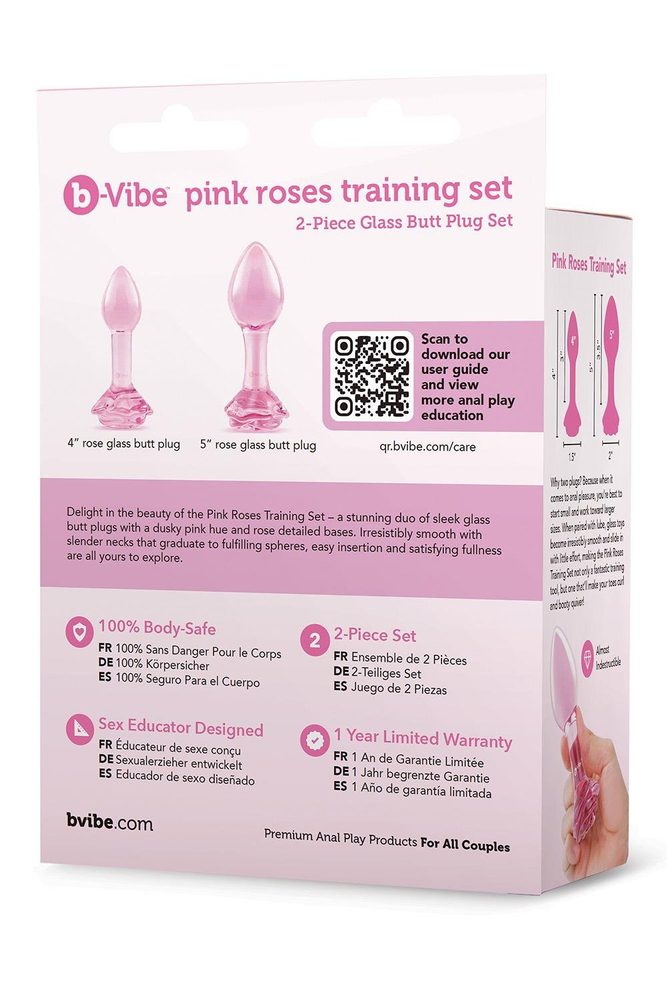 Pink Roses Glass Butt Plug Training Set (obrázek 16)