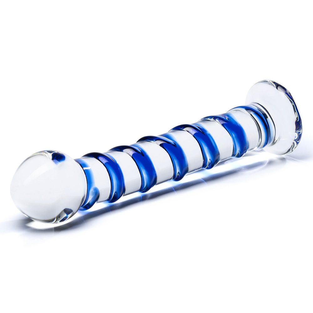 Gläs Blue Spiral Glass 19x2,5-3,9cm - Obrázek 2