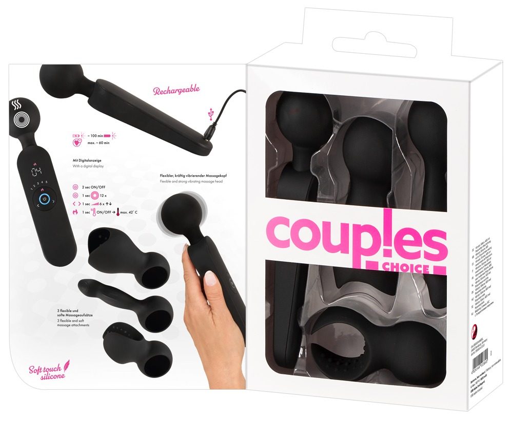 Couples Choice Wand Vibrator with 3 Attachments (obrázek 12)