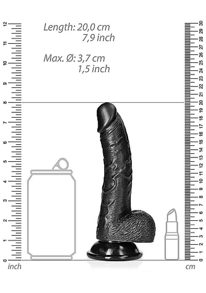 RealRock Curved Realistic Dildo Balls Suction Cup 7" - Obrázek 3