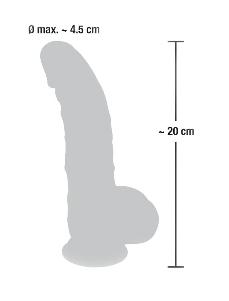 You2Toys Medical Silicone Dildo 20 cm silikonové dildo s přísavkou a varlaty - Obrázek 6