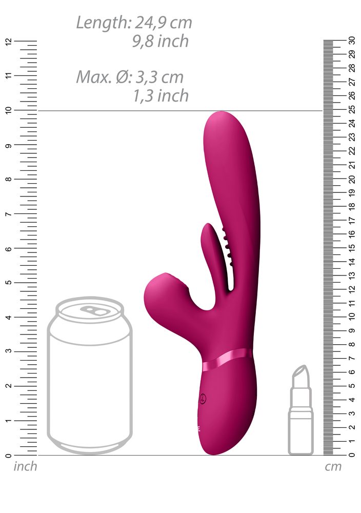 Vive Kura Thrusting G Spot with Flapping Tongue and Pulse Wave Stimulator Pink - Obrázek 5
