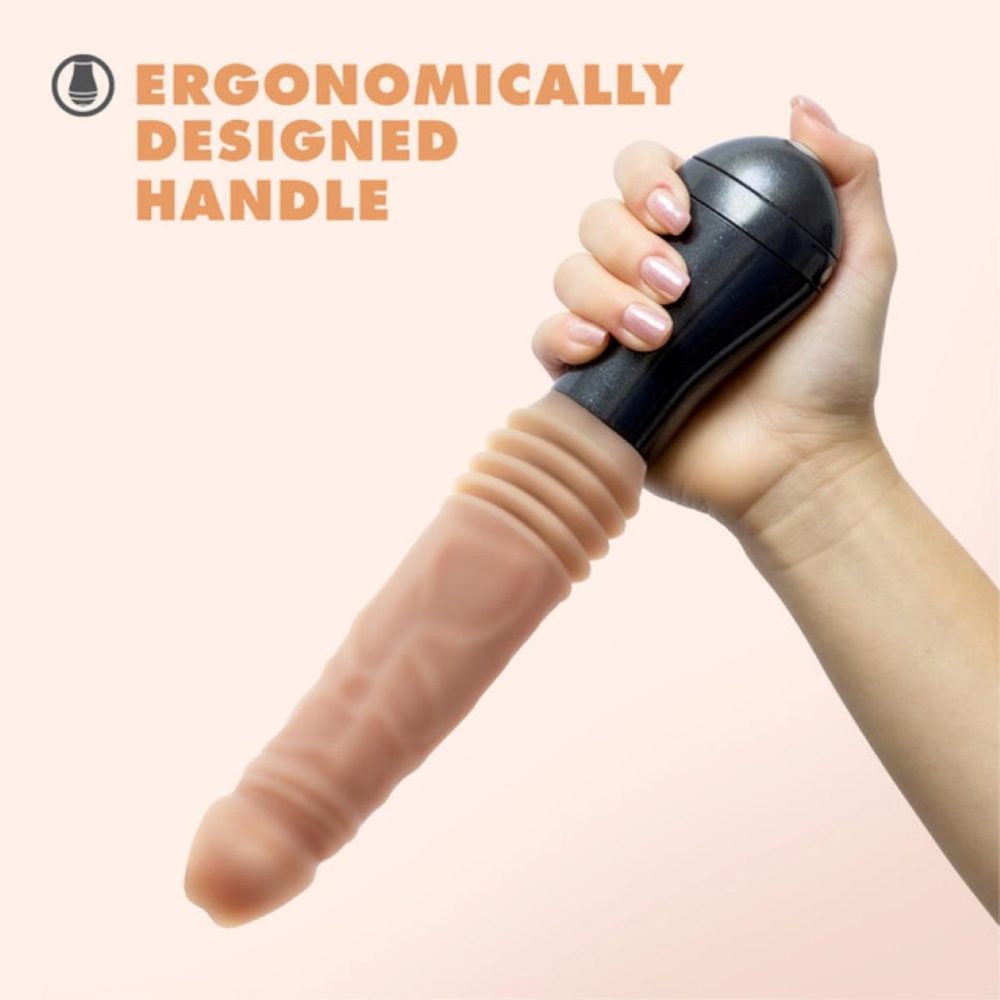 Dr. Skin Silicone Dr. Knight Thrusting Gyrating Vibrating Dildo Beige (obrázek 8)