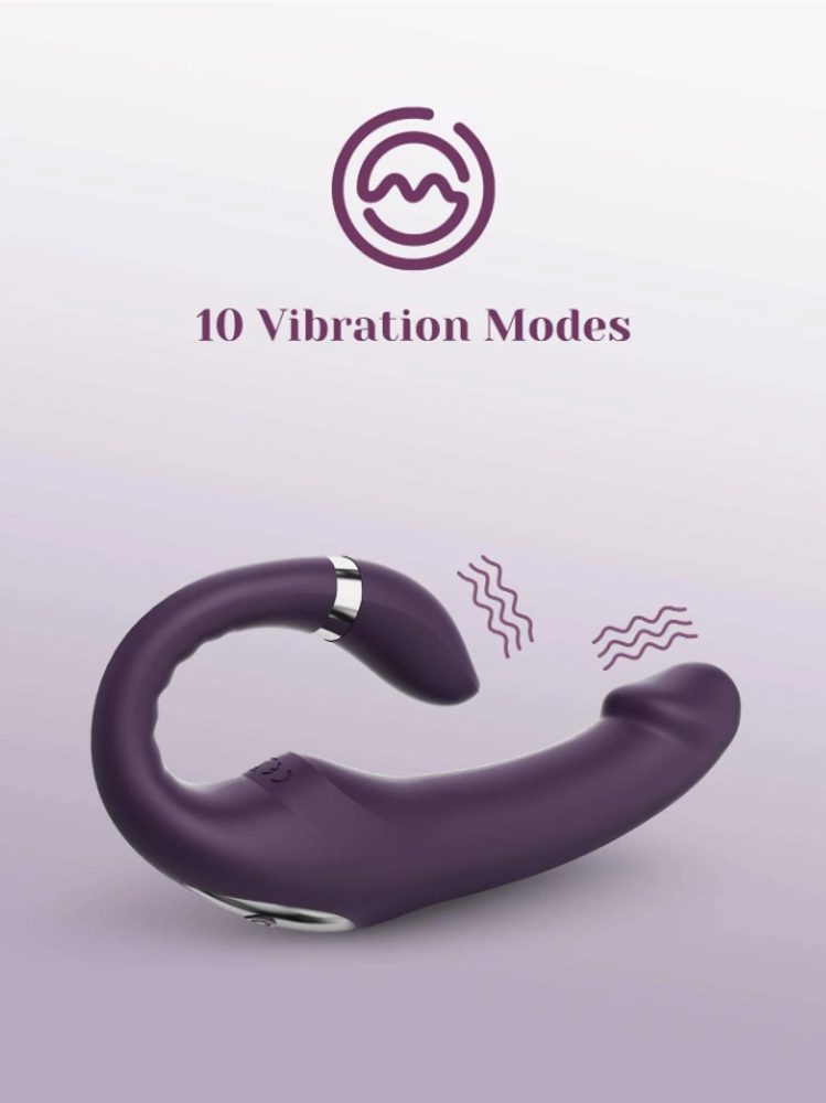 Tracy's Dog C Shape Double-Ended Dildo Vibrator Purple - Obrázek 6