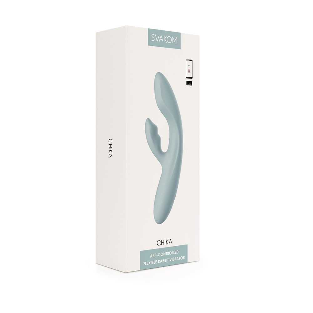 Svakom Chika App Controlled Warming G-spot And Clitoris Vibrator Turquoise Grey - Obrázek 3