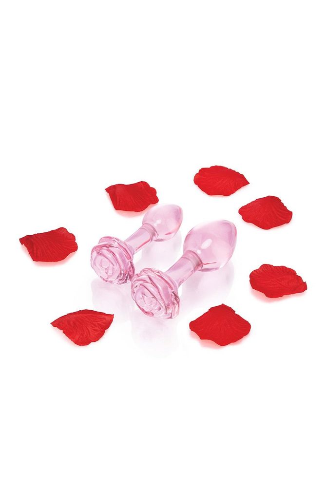 Pink Roses Glass Butt Plug Training Set (obrázek 15)