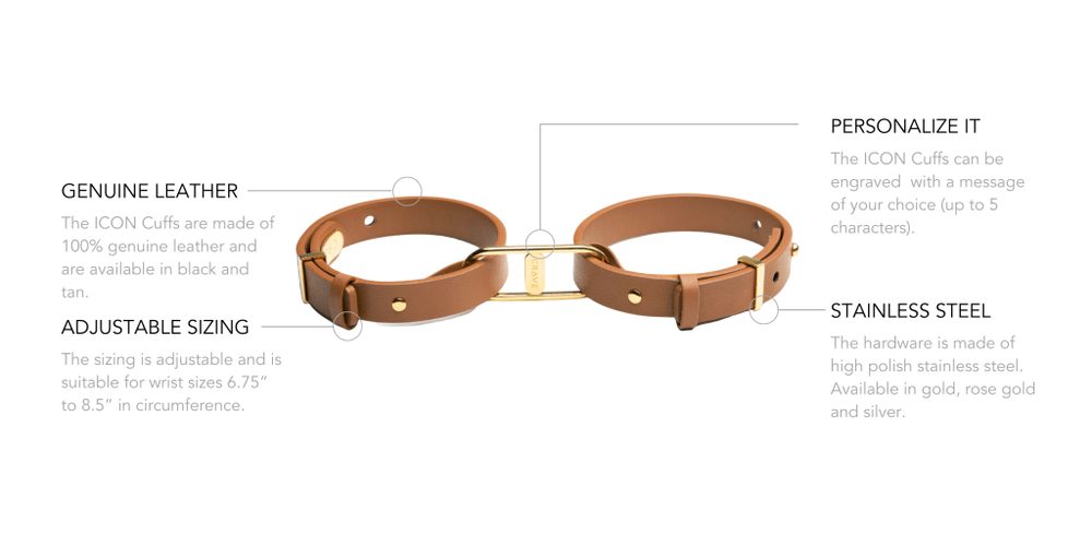 Crave • ICON Cuffs - Tan & 24kt Gold Plated (obrázek 10)