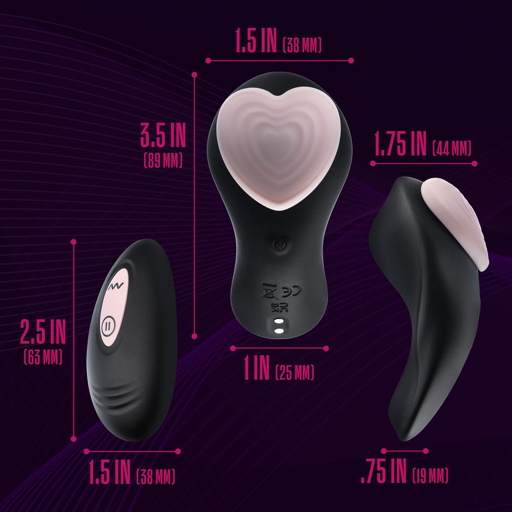 Blush Temptasia Heartbeat Panty Vibe with Remote Black-Pink (obrázek 12)