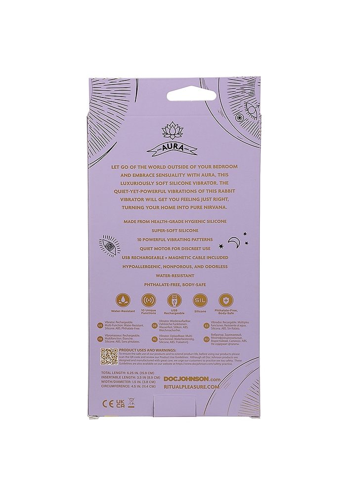 Aura - Rechargeable Silicone Rabbit Vibe - Obrázek 4