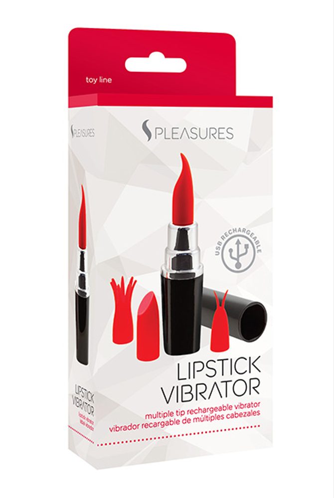S Pleasures Lipstick Vibrator Black/Red - Obrázek 3