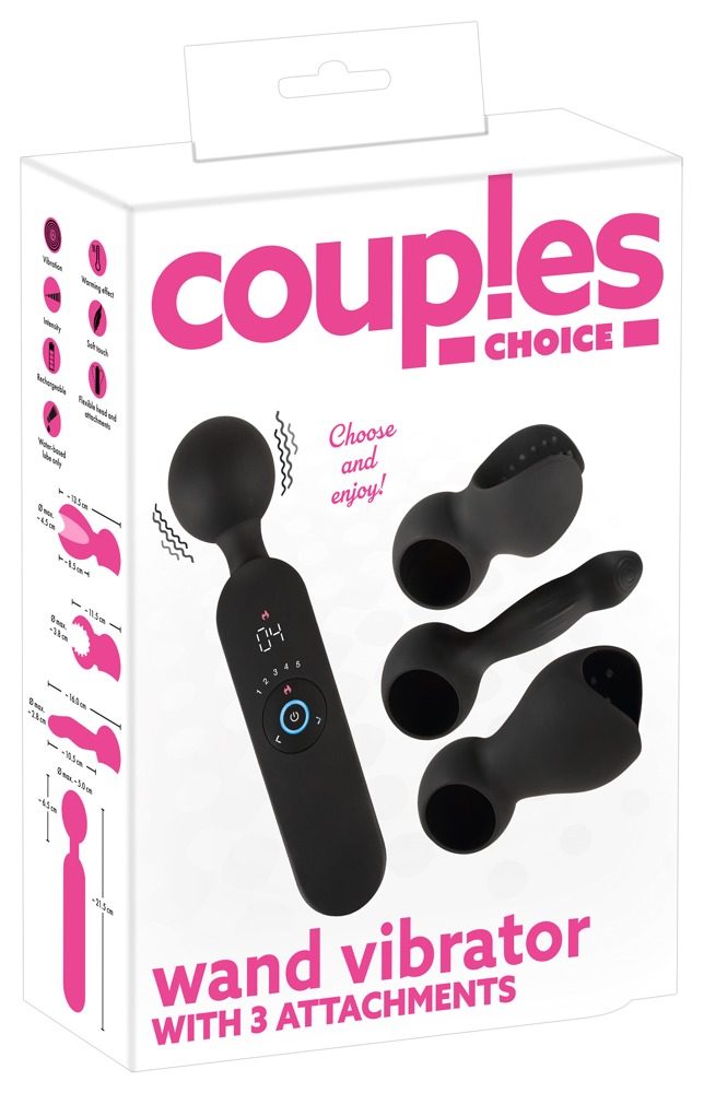 Couples Choice Wand Vibrator with 3 Attachments (obrázek 11)
