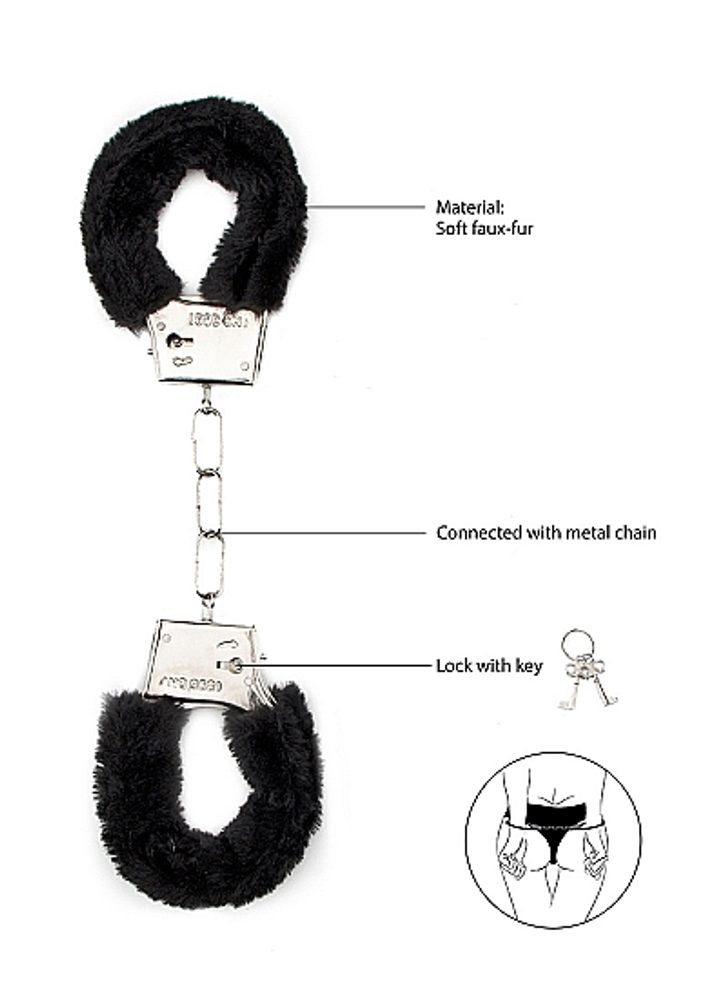 Shots Furry Handcuffs Black - Obrázek 4