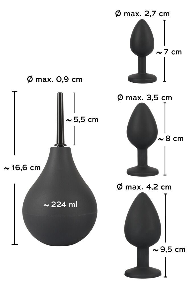 Black Velvets Anal Kit Silicone Douche (obrázek 8)