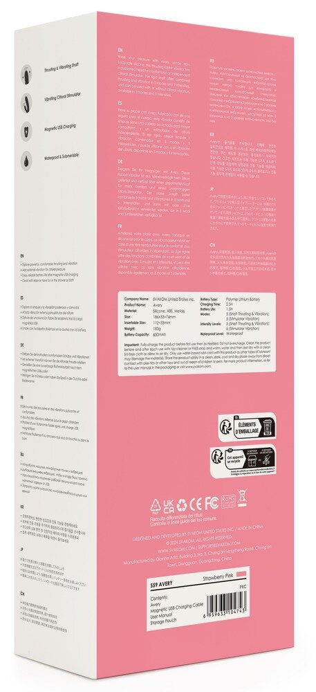 Svakom Avery Powerful Thrusting Vibrator Pink (obrázek 13)