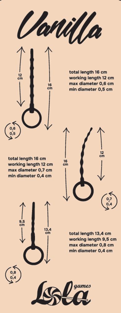 Sada uretrálních masážních sond Vanilla Twist - Obrázek 3