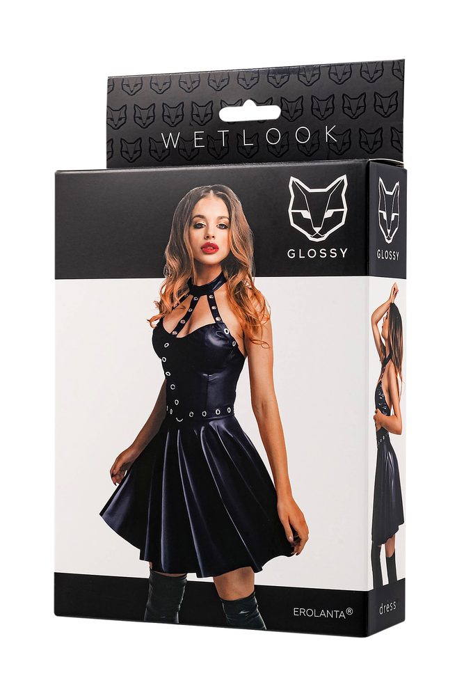 Glossy Marisa Wetlook Dress Black (obrázek 7)