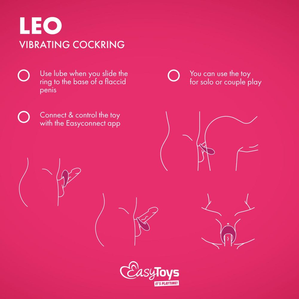 EasyConnect Vibrating Cockring Leo App-Controlled Pink (obrázek 14)