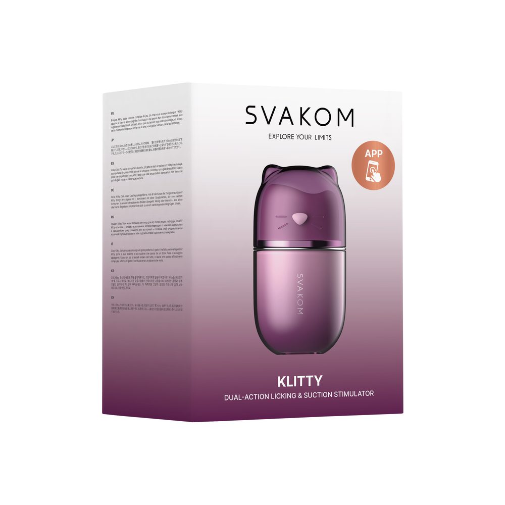 Svakom Klitty Dual Action Licking & Suction Stimulator Dusty Lavender (obrázek 13)