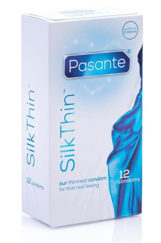 Kondomy Pasante Silk Thin v přirodní barvě, umístěné v balení