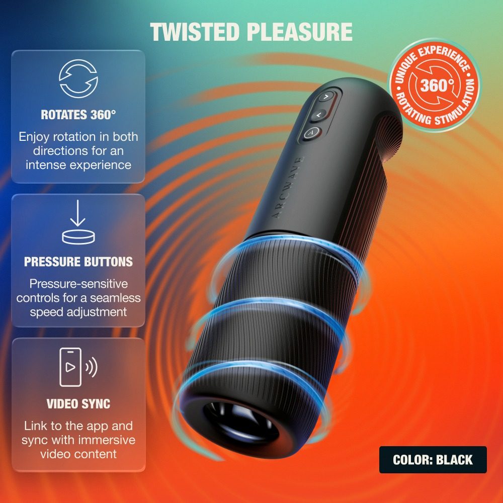 Arcwave Orbit Twisted Pleasure Rotating Stroker Black (obrázek 11)