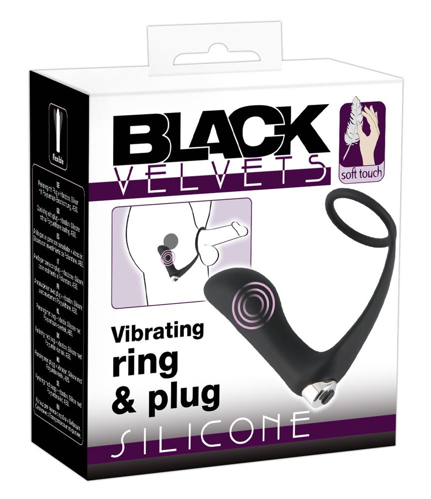 Black Velvets anální vibrátor s kroužkem na penis černý (obrázek 10)