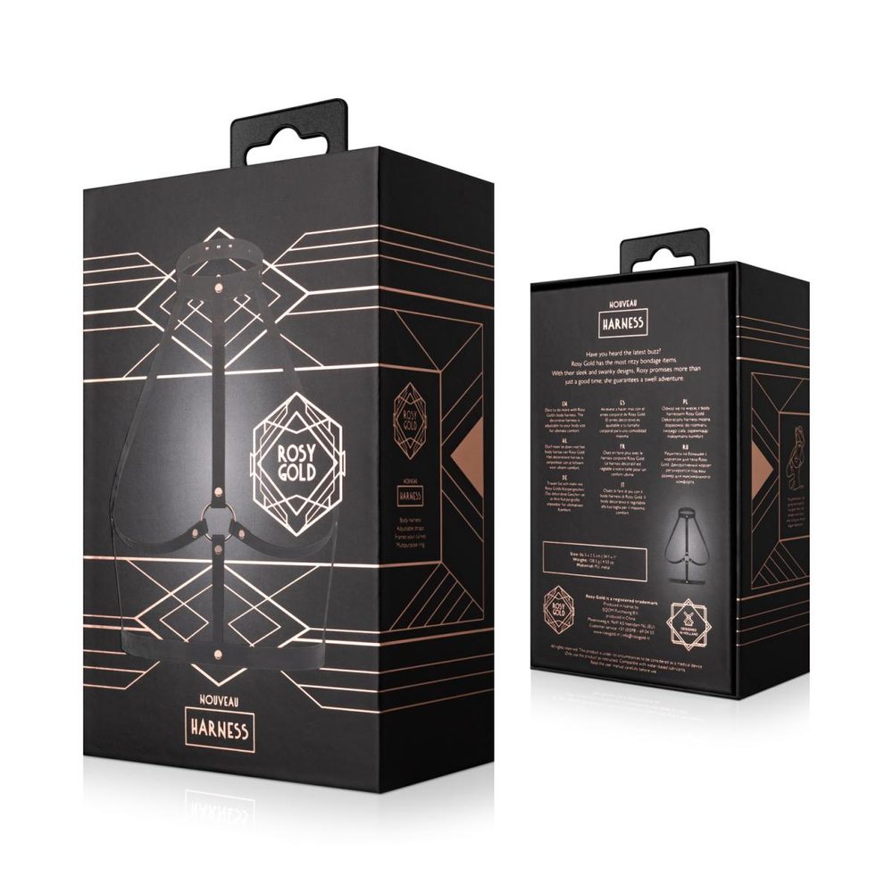 Rosy Gold postroj na tělo černá růžové zlato - Obrázek 5