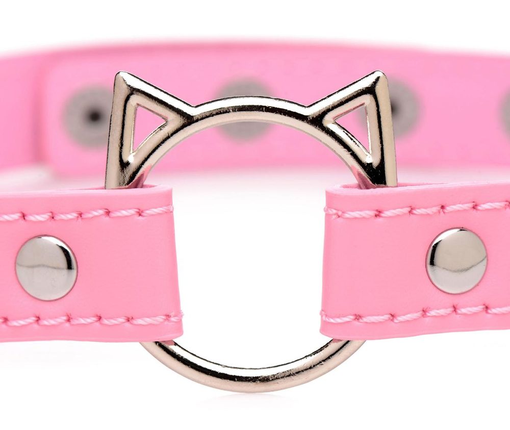 Master Series Kinky Kitty Ring Slim Choker Pink - Obrázek 3