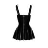 Noir Handmade F248 Short PVC Dress with Frilled Shoulder Straps