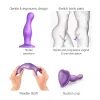 Strap-on-me Curvy XL vlnitý přísavkový dildo fialový