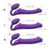 Strap-on-me 3 Motors Vibrating Silicone Bendable Strap-On Purple M