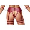 Cottelli Wireless Bra & Crotchless Suspender Thong Matte Look Set with Handcuffs
