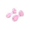 Pink Roses Glass Butt Plug Training Set
