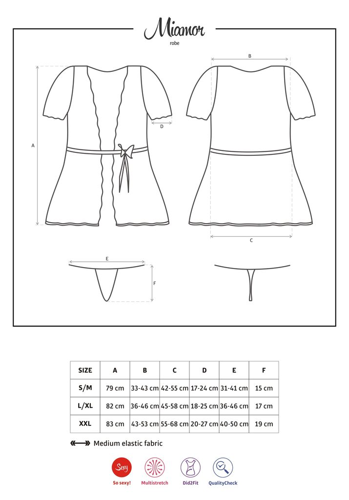 Deep Love - Župan Obsessive Miamor robe - Obsessive - Župany - Spodní  prádlo, PRO ŽENY