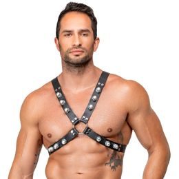 Zado Leather X Shaped Chest Harness 2010313 Black